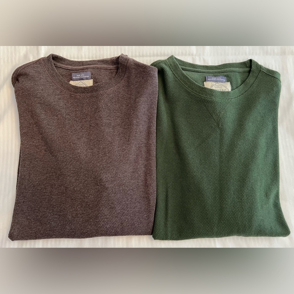 St. John’s Bay Men's Large Super Soft Brown and Green Long-Sleeve Shirt Set